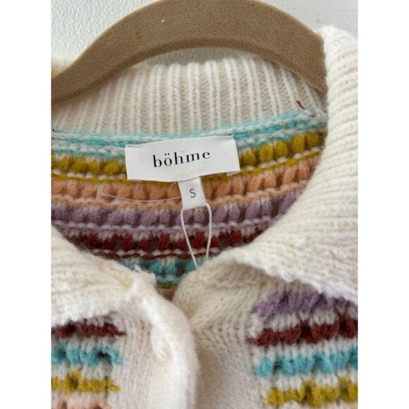 Böhme Womens Multicolor Striped Button-Up Cardigan Sweater Size S - Picture 5 of 10